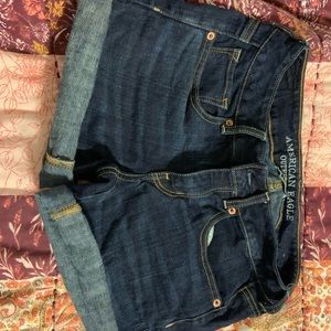 American eagle midi cut off shorts